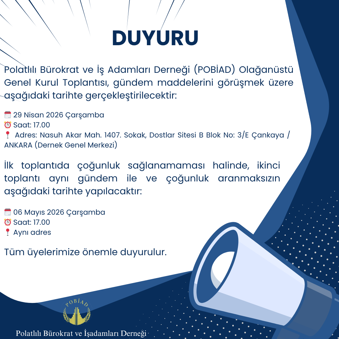 POBİAD Olağanüstü Genel Kurul Toplantısı